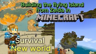 I decided to start a new world and build the Great sky Island from Zelda as spawn Bedrock [upl. by Fem]