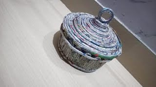 Diy paper basket Easy newspaper basket [upl. by Woods197]