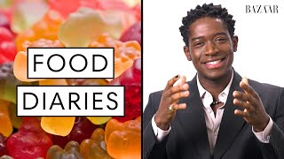 Everything Damson Idris Eats In A Day  Food Diaries  Harpers BAZAAR [upl. by Ahsikar]