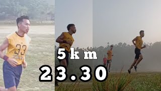 5km Running In 2330meghalaya police PET preparation 2024jerus vlogs25Day 11 [upl. by Yenahc]