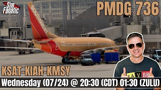 LIVE  MSFS  PMDG 737600  Southwest  KSATKIAHKMSY  Payware Scenery  Real GA Pilot [upl. by Nahgeem]