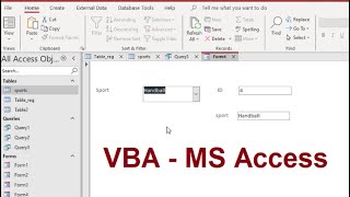 How to fill combo box from two tables using Query design and get values in text box in MS Access VBA [upl. by Levan]