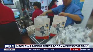 New DC area laws go into effect Jan 1 2024 minimum wage increases plastic bag bans health care [upl. by Decrem739]