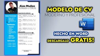 ¡Cómo hacer un CV Profesional en Word  Obtén Plantilla Gratuita [upl. by Gauldin372]