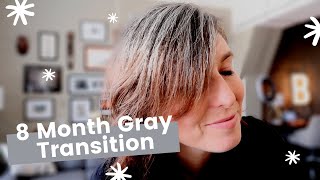 8 MONTH GRAY HAIR TRANSITION  Challenges Advice amp Pictures of My Gray Hair Journey [upl. by Naujahs]