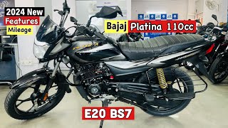 🔥2024 Bajaj Platina 110 cc BS7 Base Model Details Review  Price Mileage Features  Platina 110 [upl. by Ecnarret210]