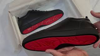 Christian Louboutin Louis Junior Calf Leather Black Low Unboxing On Foot Review [upl. by Delia]