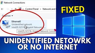 How To Fix Unidentified Network No Internet Access In Windows 10 [upl. by Gokey661]