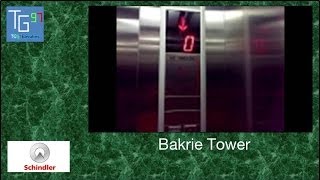 R Schindler MRL Parking Elevators at Bakrie Tower Jakarta [upl. by Annelak]