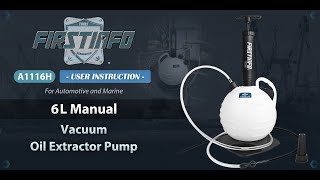 FIRSTINFO A1116H 6 Liters Manual Vacuum Oil Extractor Pump [upl. by Ahsataj]