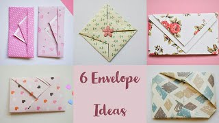 6 Easy Paper Envelopes  Folding Letter into Envelopes  Gift Envelope envelope [upl. by Danais]