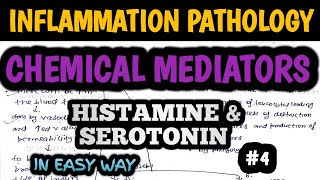 INFLAMMATION Pathology Part 4 Chemical Mediators HISTAMINE amp SEROTONIN  Inflammation in hindi [upl. by Charmaine]