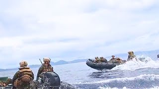 U S Marines Maritime Raid Force MEU Conducts Small Boat Exercises in the Philippine Sea [upl. by Anairo134]