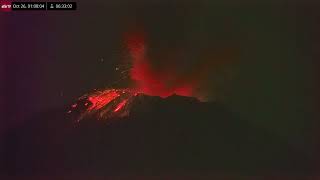 Oct 25 2024 Significant Eruption of Popocatépetl Volcano Mexico in 4K Ultra HD [upl. by Ecilahs]