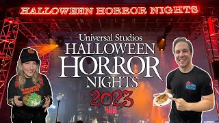 Halloween Horror Nights 32 Opening Night Full Tour NEW Food Death Eaters Tribute Store amp Rain [upl. by Ahsyek]