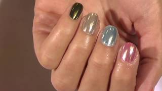 TUTO Application de la poudre chrome sur du vernis à ongle [upl. by Engamrahc753]