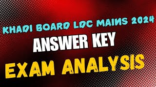 KHADI BOARD LDC MAINS Answer Key amp Question Paper Analysis  Rank Files Explainer [upl. by Nyleahcim]