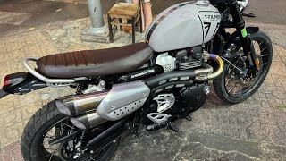 Scrambler 1200x lên cổ titan và pô zard Xe nhẹ hơn vài kg scrambler1200x saleman triumphD7 [upl. by Oj]