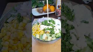 Salad Recipe Cucumber Avocado Lettuce Sweetcorn vegetable veagetablesalad salad [upl. by Haraj676]