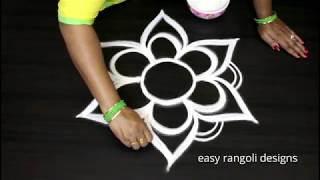 Beautiful free hand special kolam arts  easy rangoli designs  new muggulu patterns [upl. by Galan]