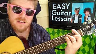 Graduation  Juice WRLD Benny Blanco  easy guitar lesson tabs easy chords beginner tutorial [upl. by Nashbar627]