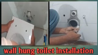 wall hung toilet installationwall mounted toilet installationwall hung fastner toilet install [upl. by Africa]