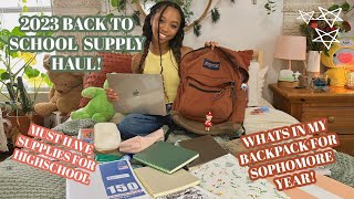 WHATS IN MY BACKPACK FOR HIGHSCHOOL  Back to school supply haul 2023 [upl. by Nappy]