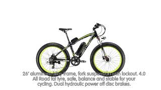 Review Extrbici XF660 500W 48V 104AH Electric Bike 26x40 Fat Bike Cruiser 2019 [upl. by Garrity]