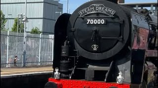 Rail tour Class 7 70000 Britannia and class 57 passes through sittingbourne [upl. by Peder]