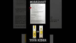 MORRISSEY Tour Rider 7 Band Dressing Room Food [upl. by Annaet269]