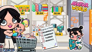 ¡¡¡COMPRAS REGRESO A CLASES EN FAMILIA📚 ¡LISTA DE UTILES📃  en AVATAR WORLD NALA💞 [upl. by Lancaster660]