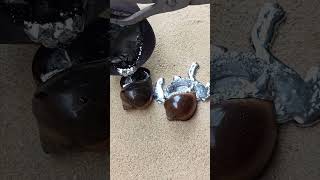 Casting Melting Aluminum into Shell Perfect Restore shorts viralvideo reels [upl. by Arbmahs987]