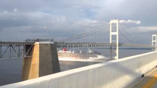 Huge Cruise Ship Going Under The Chesapeake Bay Bridge [upl. by Reace]