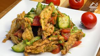 Baqlajonli salat tayyorlash  шикарный салат из баклажанов  Eggplant Salad Recipe [upl. by Anitsugua]