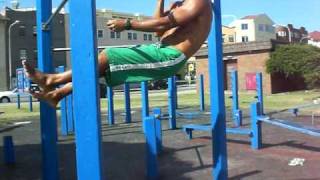 5 x One Arm Chin Ups by World Record Holder STRICT Marcus Bondi Beach [upl. by Goodman944]