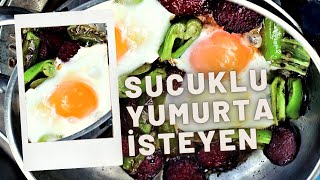 Sucuklu yumurta tarifi  Sucuklu yumurta Nasıl yapılır kahvaltı tarifleri By Ferih [upl. by Eynahpets]