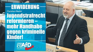 Christian Hecht Jugendstrafrecht reformieren – mehr Handhabe gegen kriminelle Kinder [upl. by Tenaej]