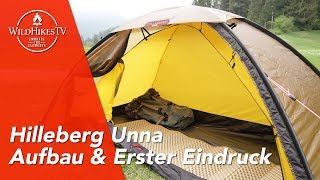 Hilleberg Unna  Aufbau amp erster Eindruck vom 1 Personen Zelt [upl. by Ellerrehs]