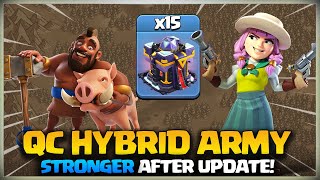 Stronger After Update TH15 Hybrid  Queen Charge Hog Miner Attack Strategy in coc [upl. by Erland343]