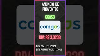 Anúncio de Proventos  COMGÁS  CGAS3 [upl. by Dilks334]