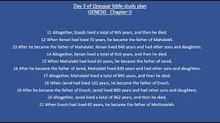 One Year Bible Reading Plan  Day 3 Genesis5amp6 Psalms3 and matthew3  God is in Control [upl. by Pasadis]