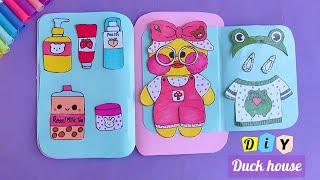 DIY Lalafanfan PAPER DUCK  How to draw a duck Lalafafan and clothes  Tonni art and craft [upl. by Tamaru]