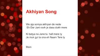 Akhiyan De Nede Lyrics  Speech of democracy 20 [upl. by Elahcar]