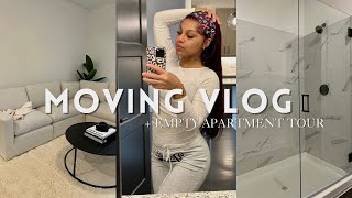 MOVING VLOG Ep1  Empty Apartment Tour Unpacking Cleaning Supplies Etc [upl. by Nosreffej]