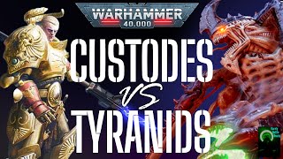 Custodes vs Tyranid Crusher Stampede Warhammer 40K Battle Report 2000 points [upl. by Gorman]