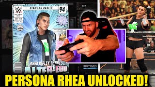 NEW PERSONA CARD UNLOCKED Alter Ego Rhea Ripley Has Arrived WWE 2K24 MyFACTION Gameplay [upl. by Giannini]