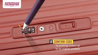 American Tourister  Setting your lock FrameLock TSA lock instruction [upl. by Suilenrac]