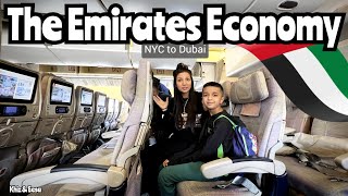 Emirates Economy Experience on Boeing 777300ER from New York to Dubai travel flight emirates [upl. by Rehtnug116]