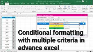 Conditional formatting in excel  Conditional formatting  Conditional Formatting in Excel Tutorial [upl. by Azmuh]