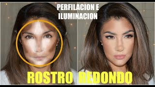 😯Como PERFILAR ROSTRO REDONDO ⭕ Disimula tu peso facil  👏 auroramakeup [upl. by Maryrose]